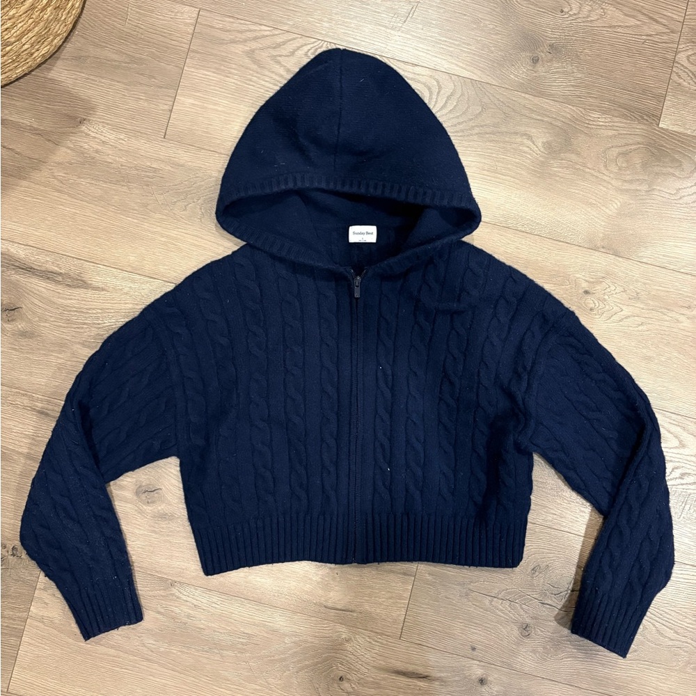 Aritzia Cable-Knit Zip Up Hoodie - Octavia